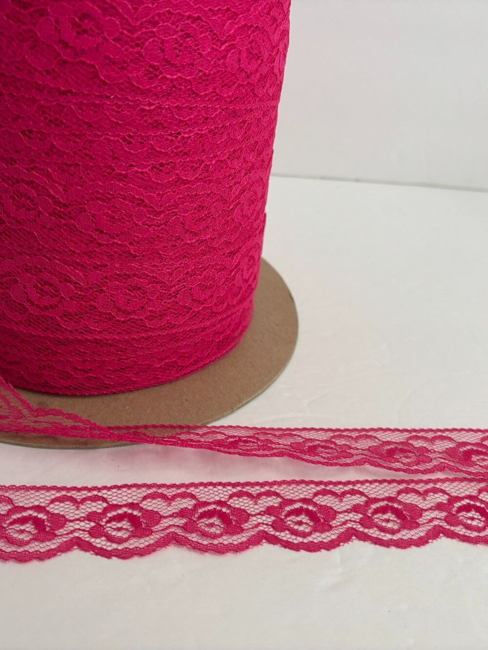NEW Vintage Hot Pink Scallop Lace 1 1/4"Wide per 15 Yards More Available